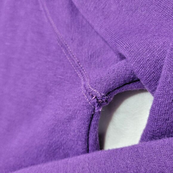 Vintage Macgregor Purple Hoodie Plain Large 26x28 Pullover Pocket Skate Grunge - Picture 3 of 17